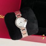 Cartier Ballon Bleu De 28mm 11 vs1.2 Diamonds Quartz Movement Two-tone Rose Gold Strap Women Watch